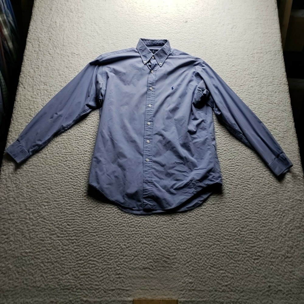 Ralph Lauren Shirt Mens Small Blue Check Blake Long Sleeve Button-Down Casual